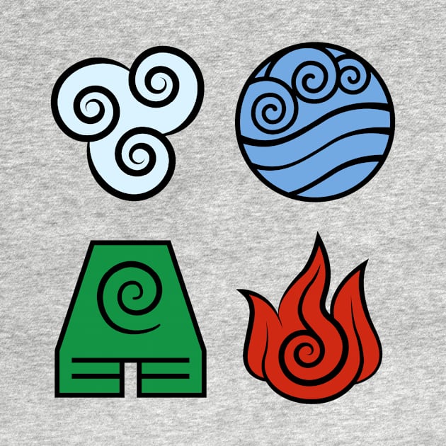 Avatar: The Last Airbender, Four Elements - Color by troylwilkinson